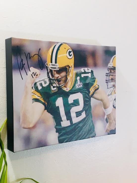 Aaron Rodgers Green Bay Packers Facsimile Autograph 11x14 Canvas Print –  Score Authentics